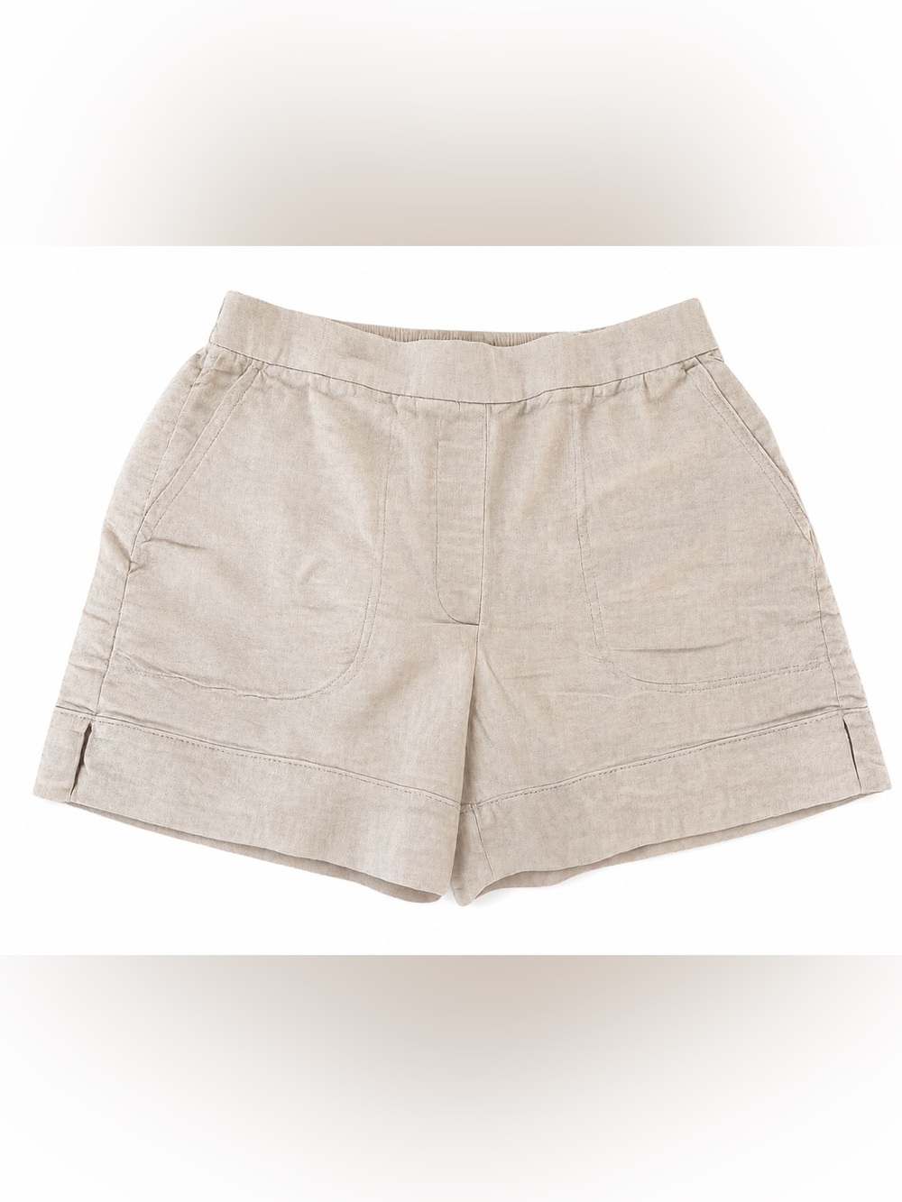 Banana Republic Linen Blend Shorts Womens S Beige High Rise Casual Pull On - Picture 2 of 7